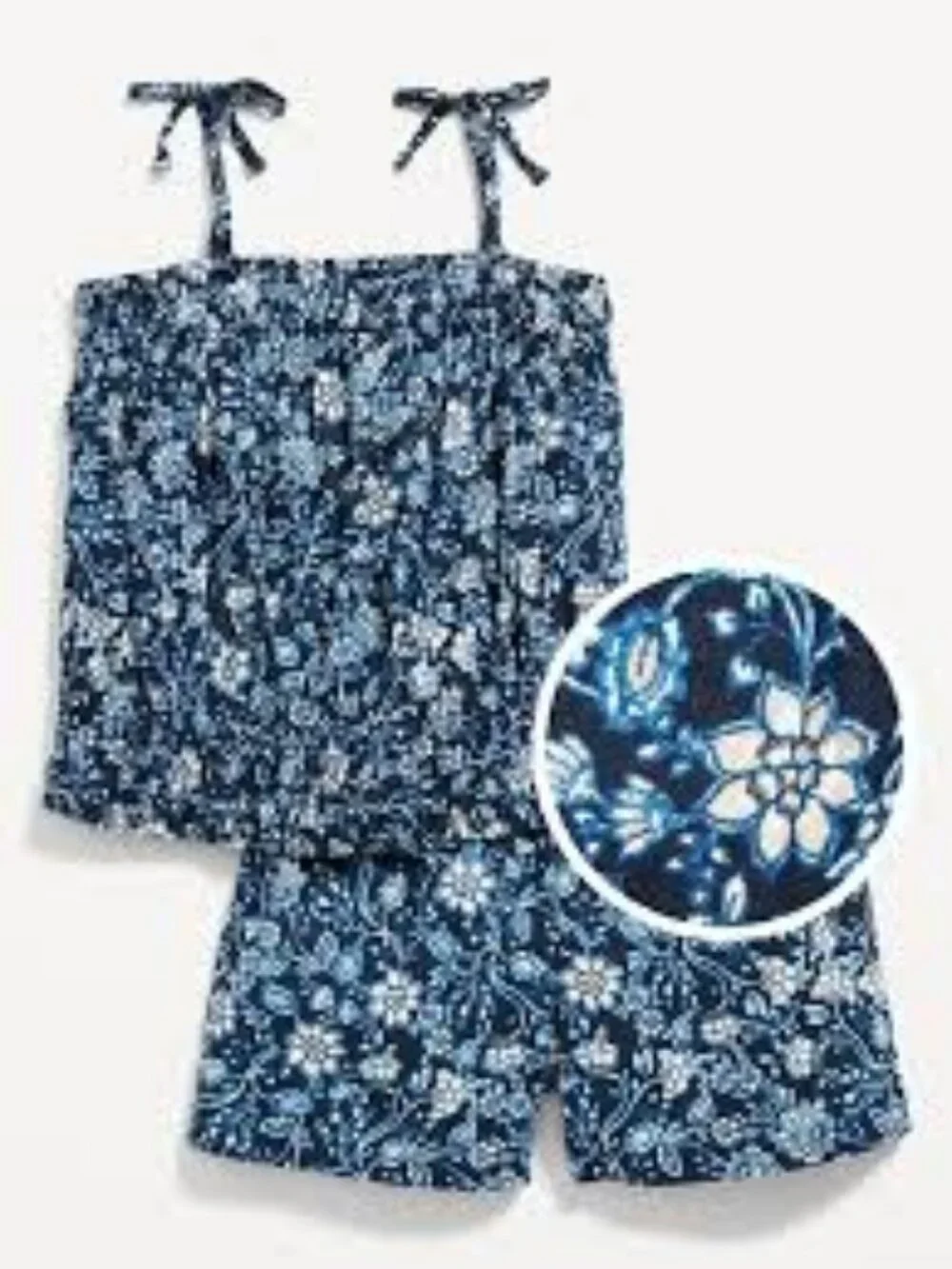 Old Navy Matching Printed Sleeveless Smocked Top & Shorts Set for Toddler Girls